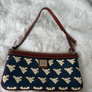 Dooney & Bourke Blue and Gold clutch Wristlet